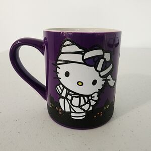 NEW‎ Purple Mummy Hello Kitty Glitter Halloween Mug 14 ounces